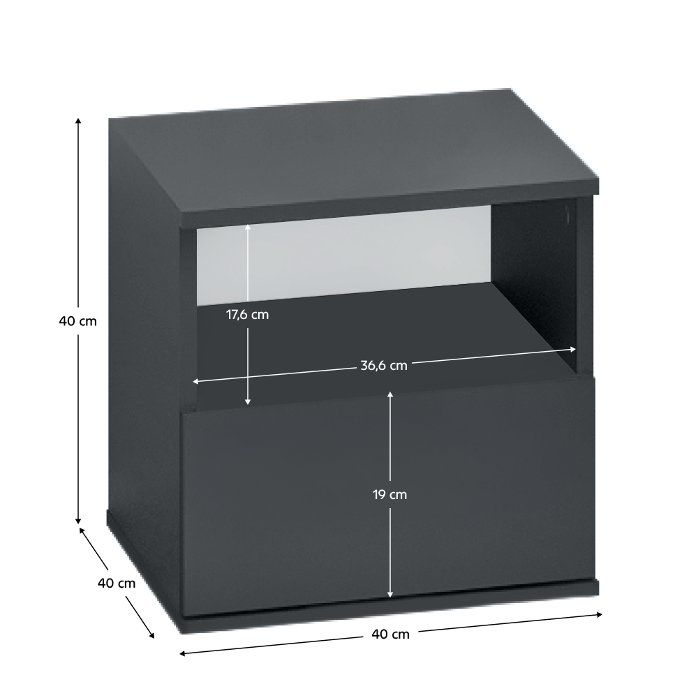 Éjjeliszekrény, grafit, DOLI