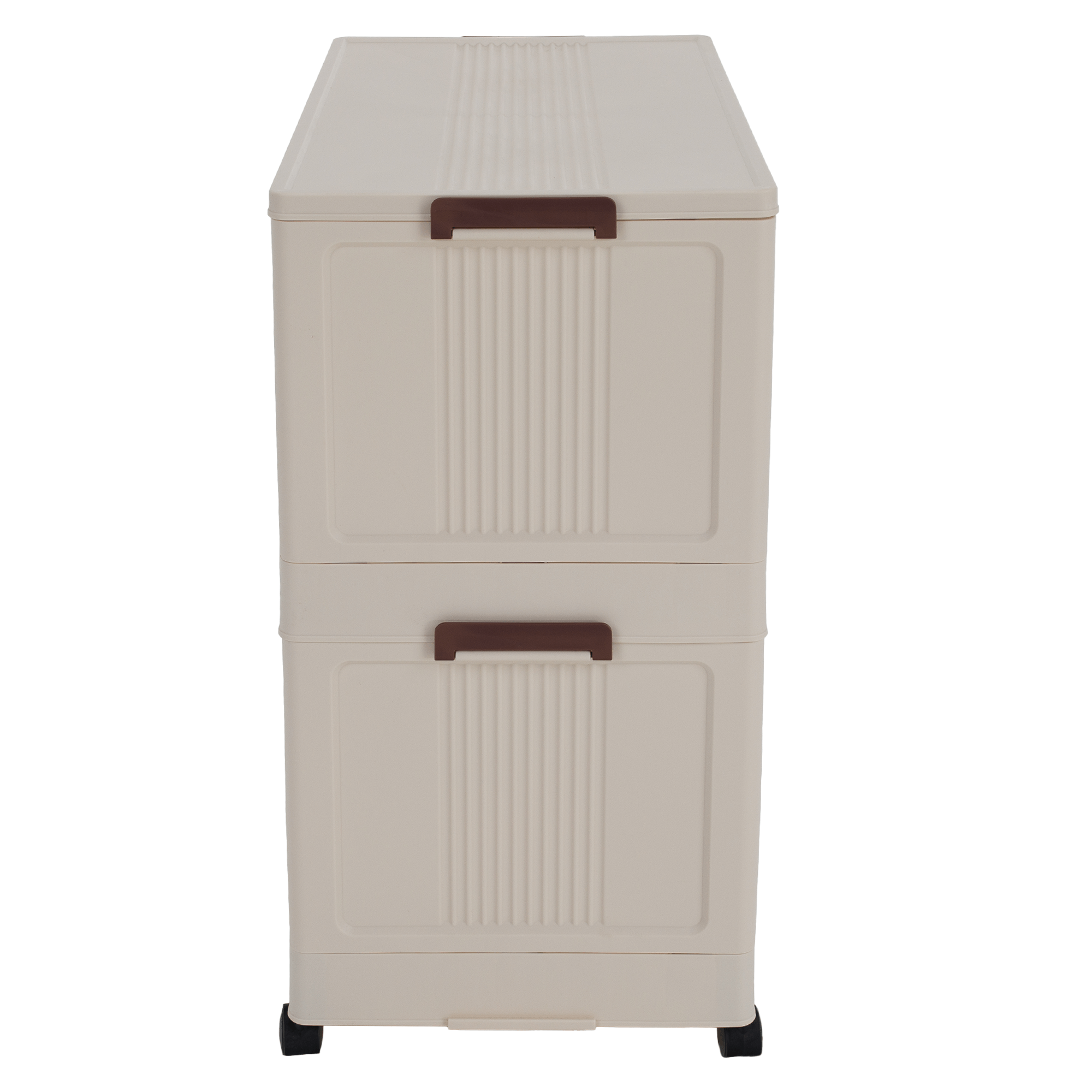 Összecsukható szekrény, fehér/barna, műanyag, POSA TYP 1