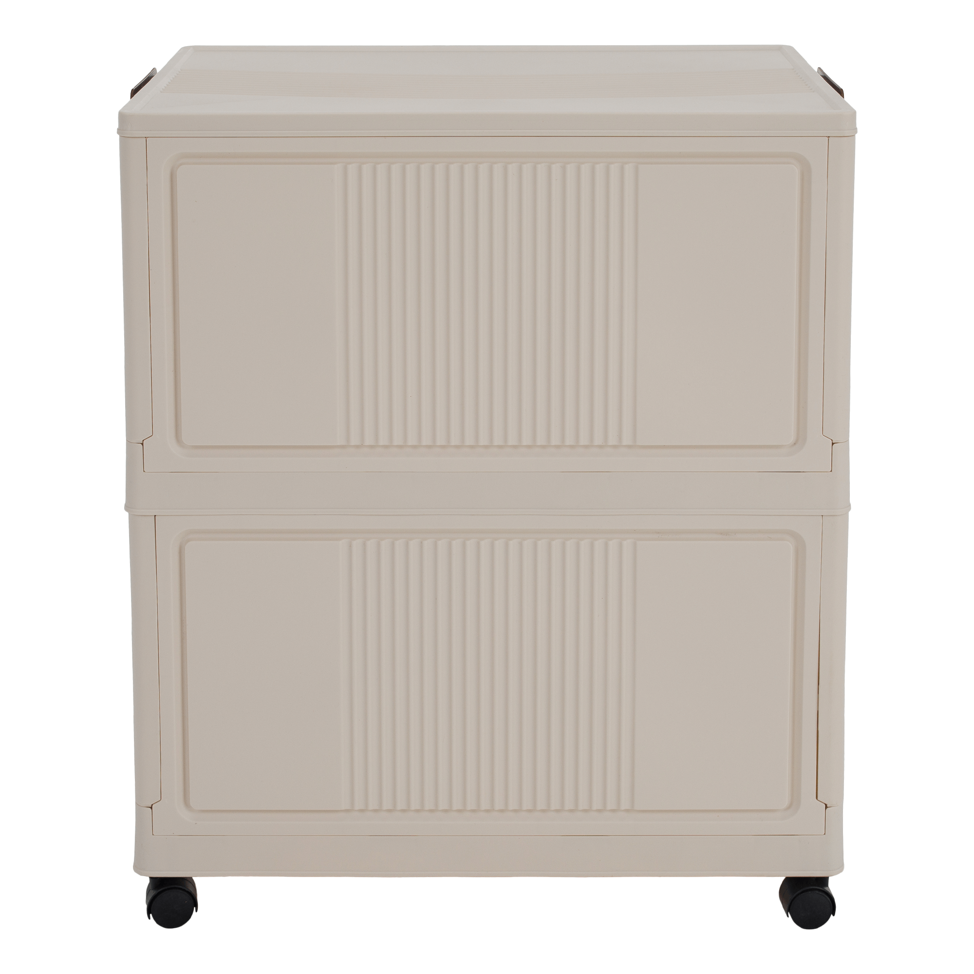 Összecsukható szekrény, fehér/barna, műanyag, POSA TYP 1