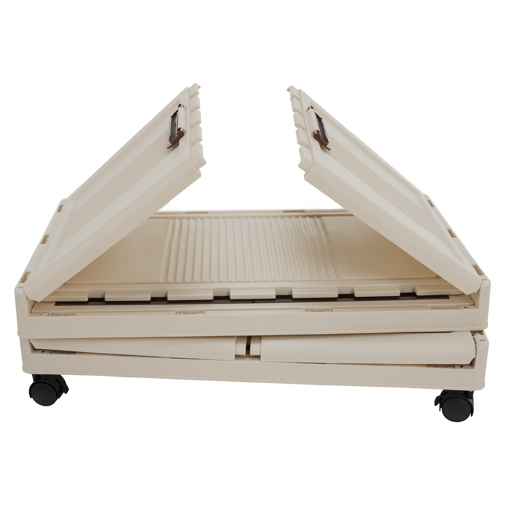 Összecsukható szekrény, fehér/barna, műanyag, POSA TYP 1