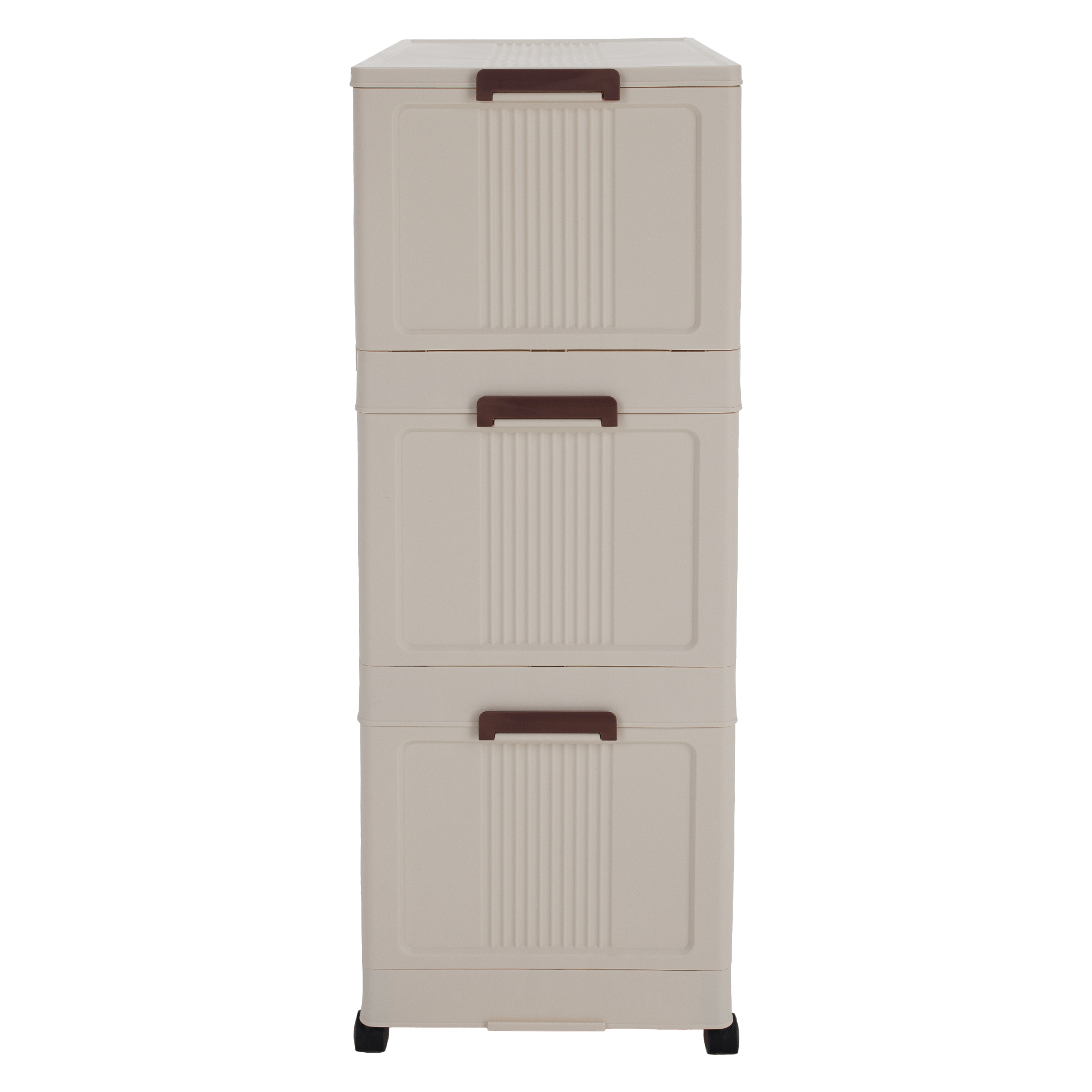 Összecsukható szekrény, fehér/barna, műanyag, POSA TYP 2