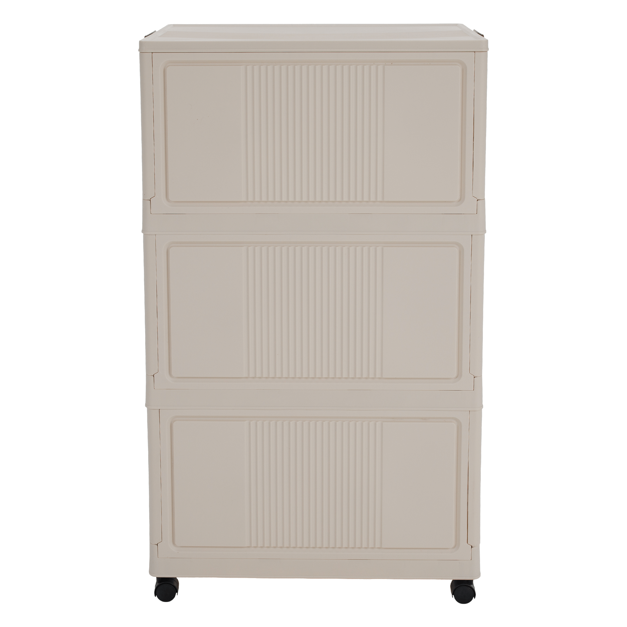 Összecsukható szekrény, fehér/barna, műanyag, POSA TYP 2