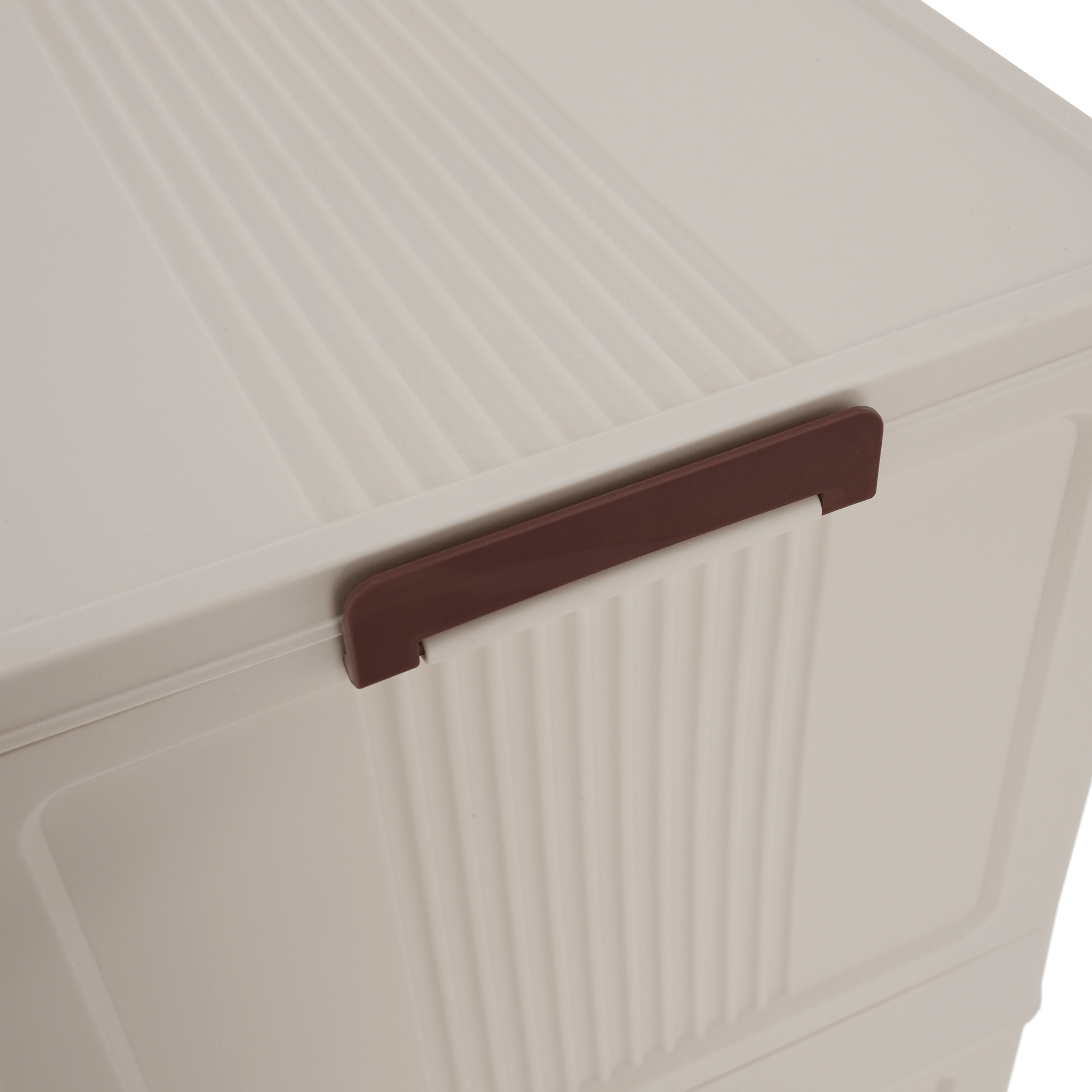 Összecsukható szekrény, fehér/barna, műanyag, POSA TYP 2