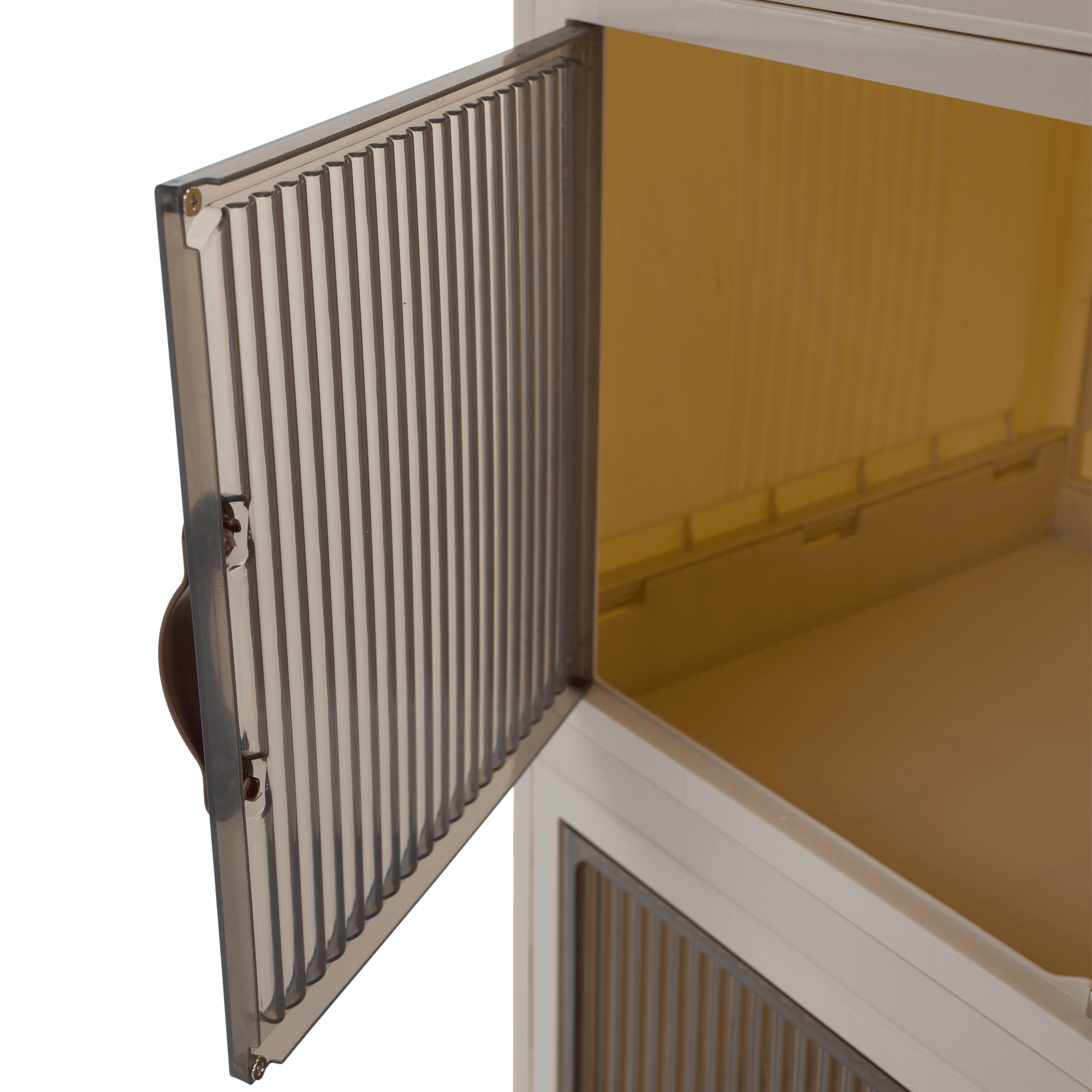 Összecsukható szekrény, fehér/barna, műanyag, POSA TYP 2