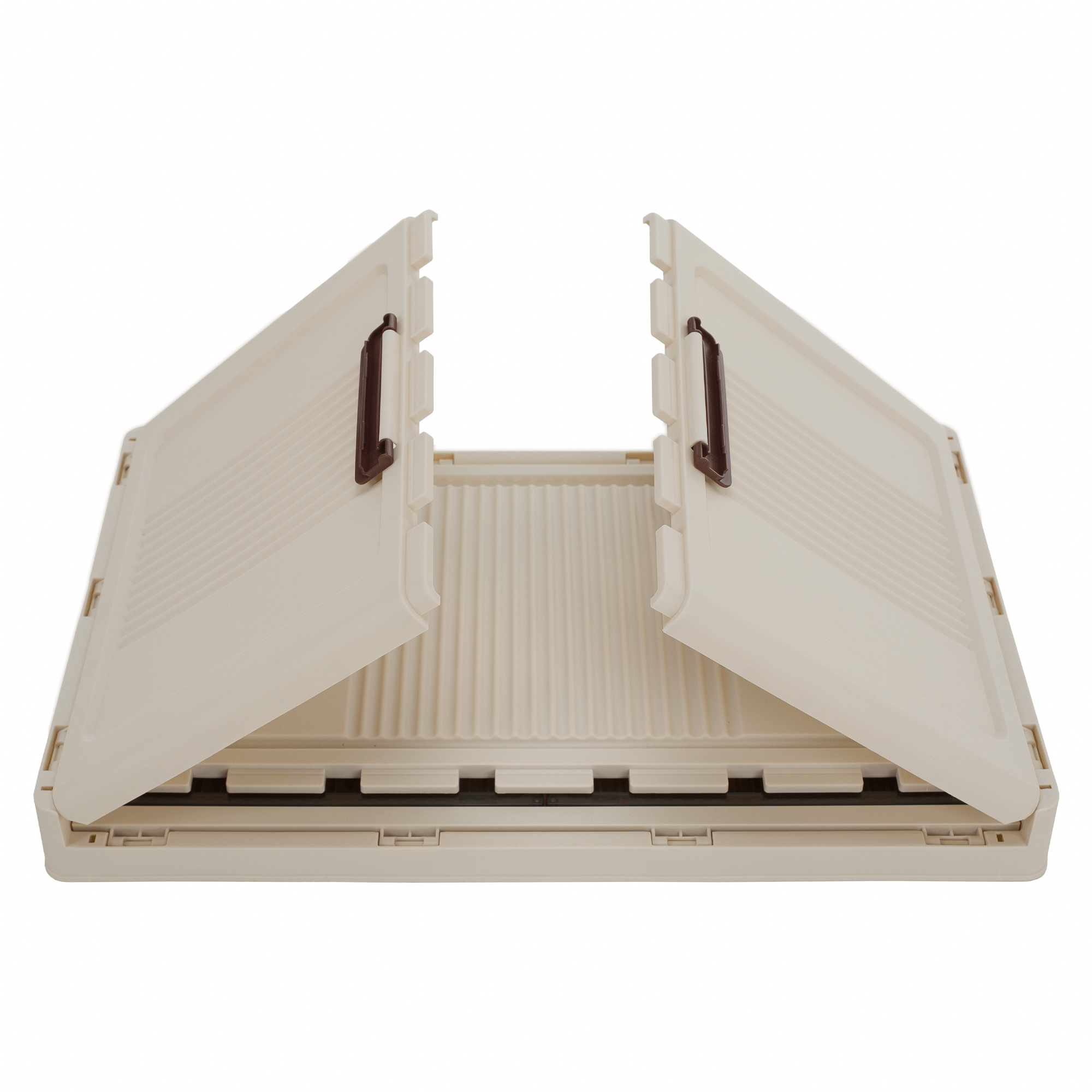 Összecsukható szekrény, fehér/barna, műanyag, POSA TYP 2