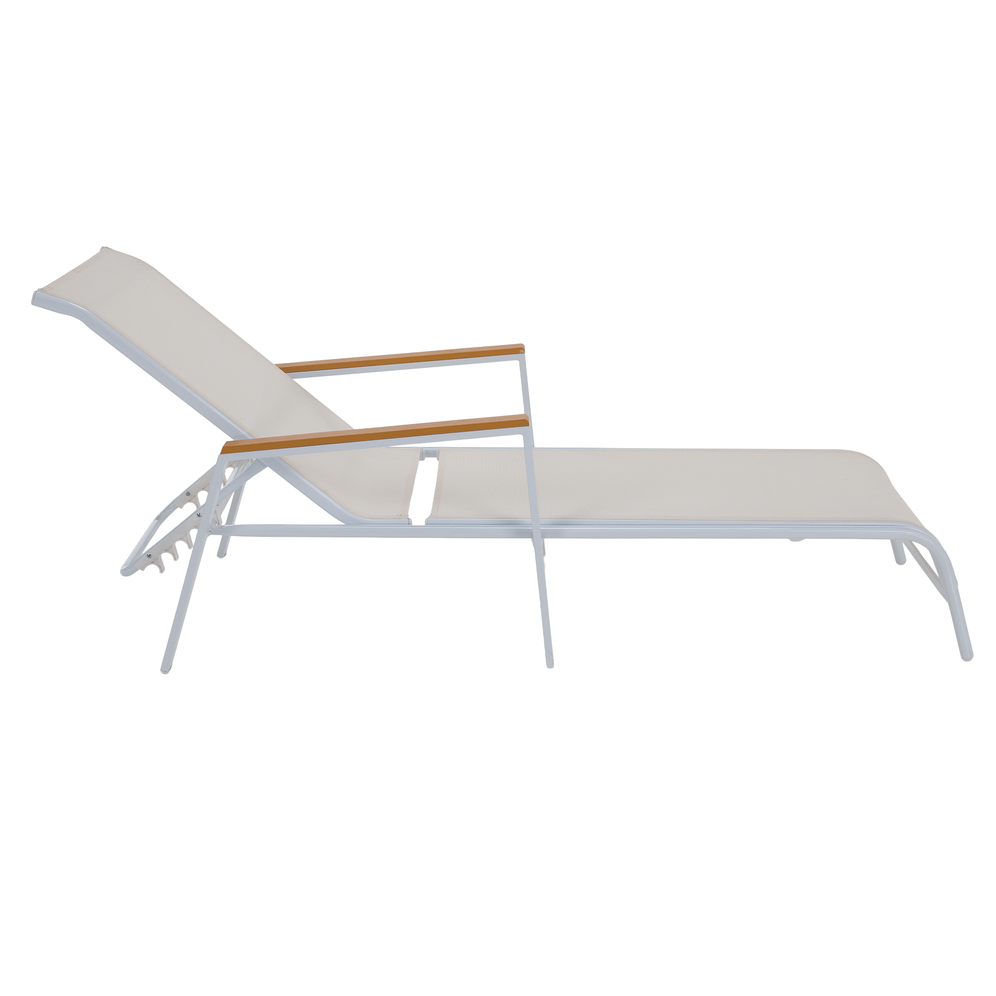 Kerti nyugágy, fehér acél/tölgy, BONTO