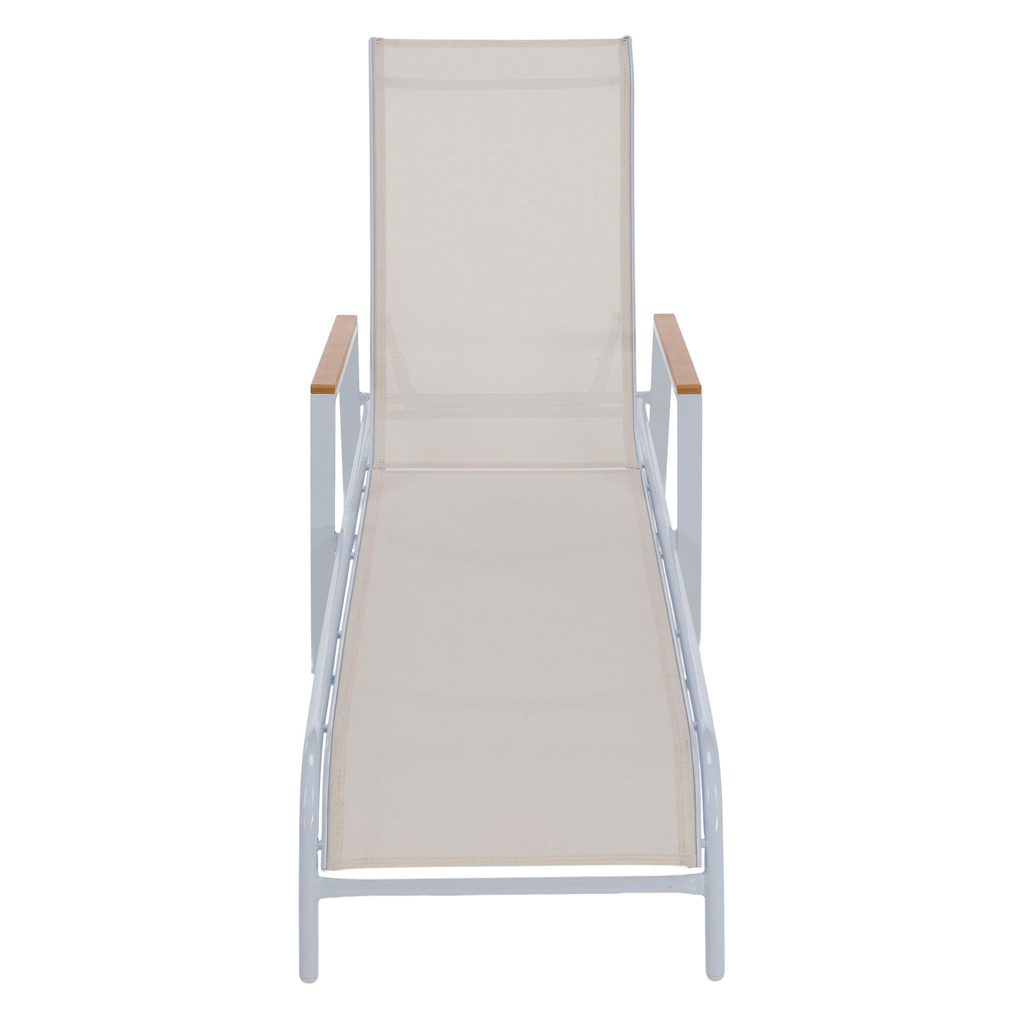 Kerti nyugágy, fehér acél/tölgy, BONTO