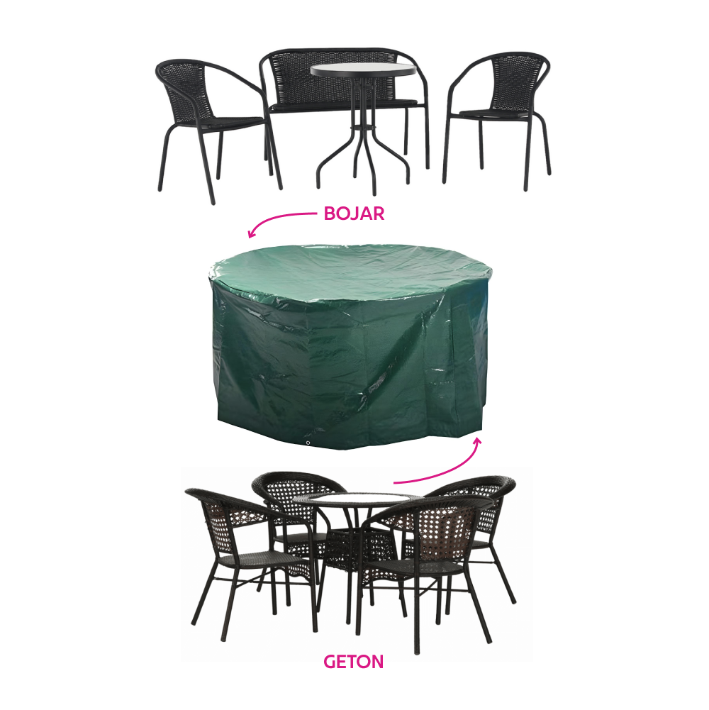 Ochranný obal na záhradný okrúhly set, 188x89 cm, zelená, KAVER TYP 22
