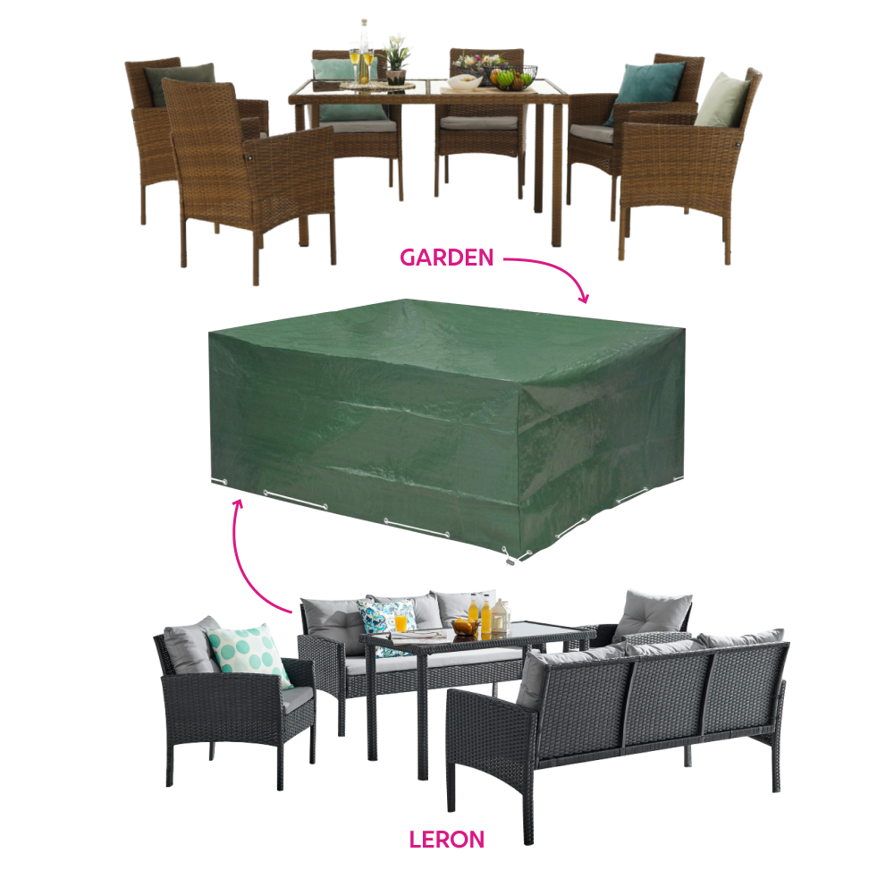 Ochranný obal na záhradný set, 270x180x89 cm, zelená, KAVER TYP 25