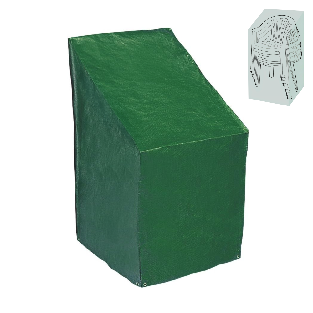 Védőhuzat rakásolható székekhez, 61x68x107 cm, zöld, KAVER TYP 32