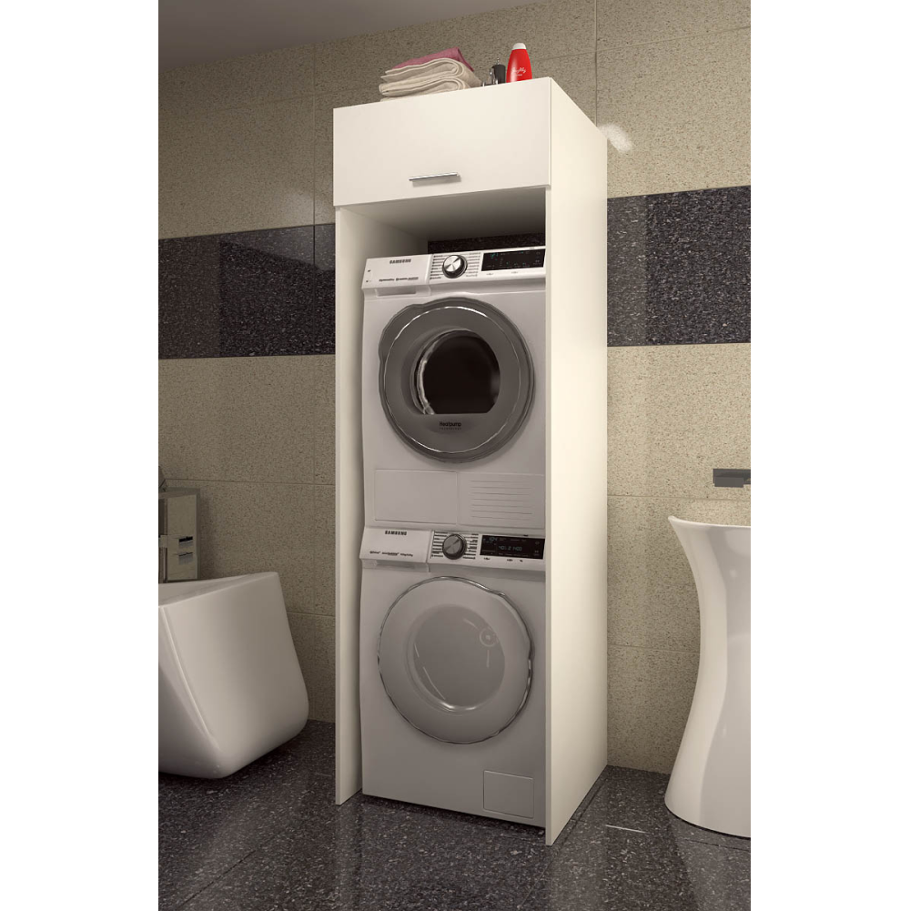 Skrinka nad práčku a sušičku, biela, JERGI