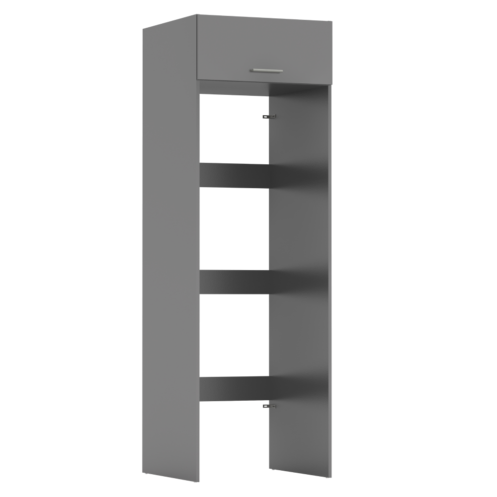 Szekrény mosógép és szárítógép fölé, grafit, JERGI