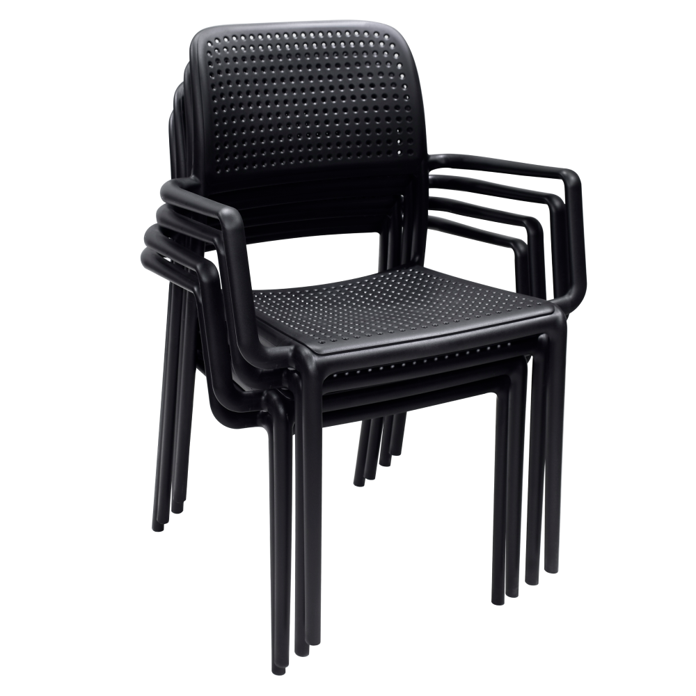 Rakásolható szék, fekete, DENTON NEW