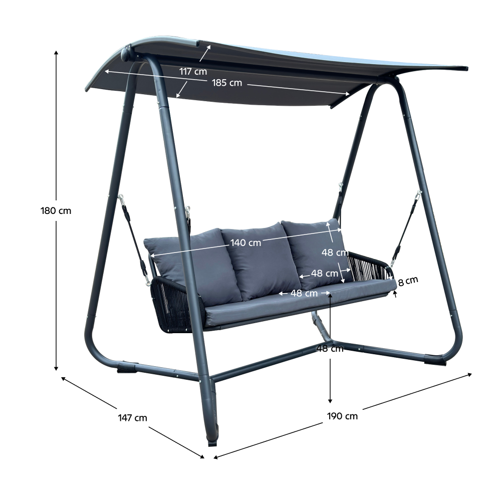 Kerti hinta, szürke/sötétszürke, JAIRA Kerti hinta, szürke/sötétszürke, JAIRA