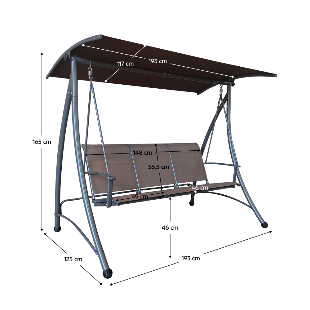 Kerti hinta, barna/sötétszürke, LAMIA Kerti hinta, barna/sötétszürke, LAMIA