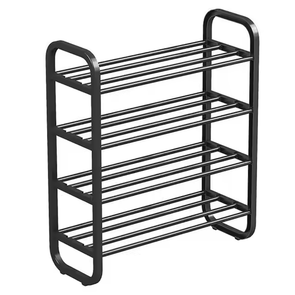 Botník, 4-policový, čierna, FERRUM