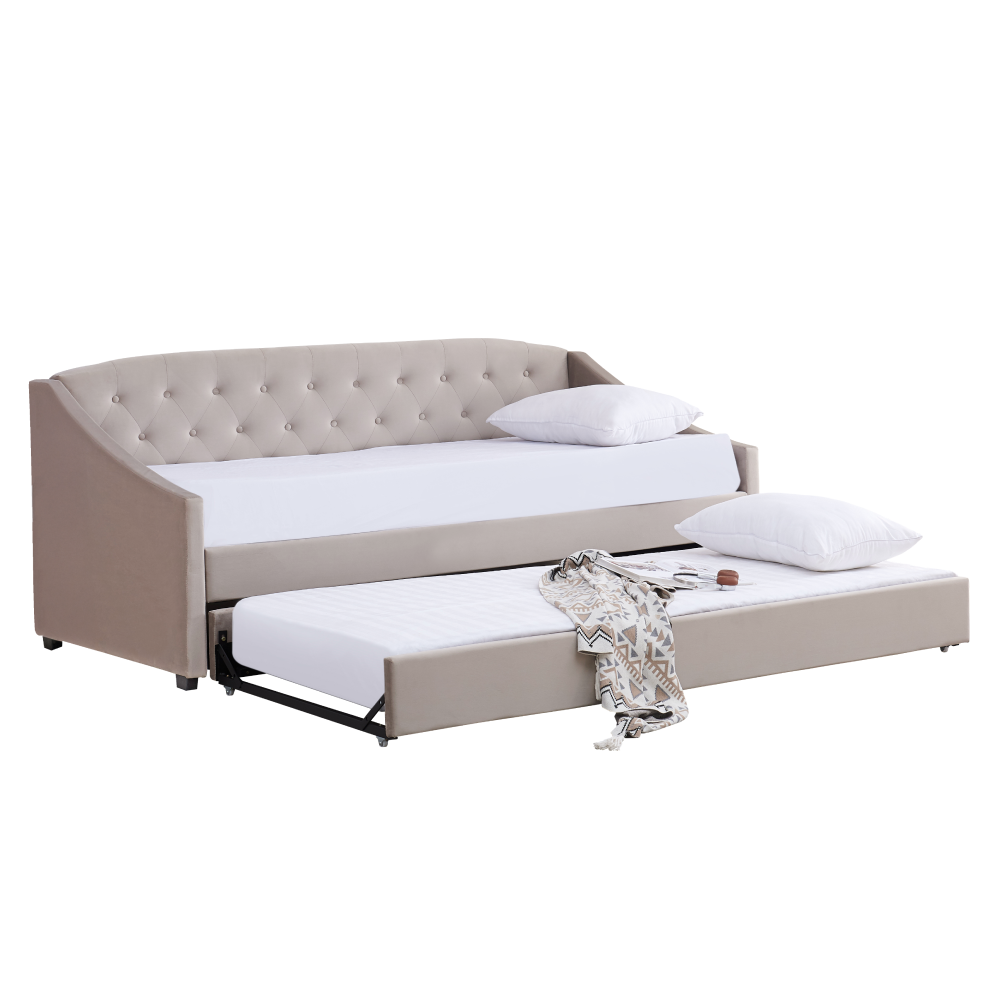 Kihúzható ágy, barnásszürke Taupe, ALODA Kihúzható ágy, barnásszürke Taupe, ALODA