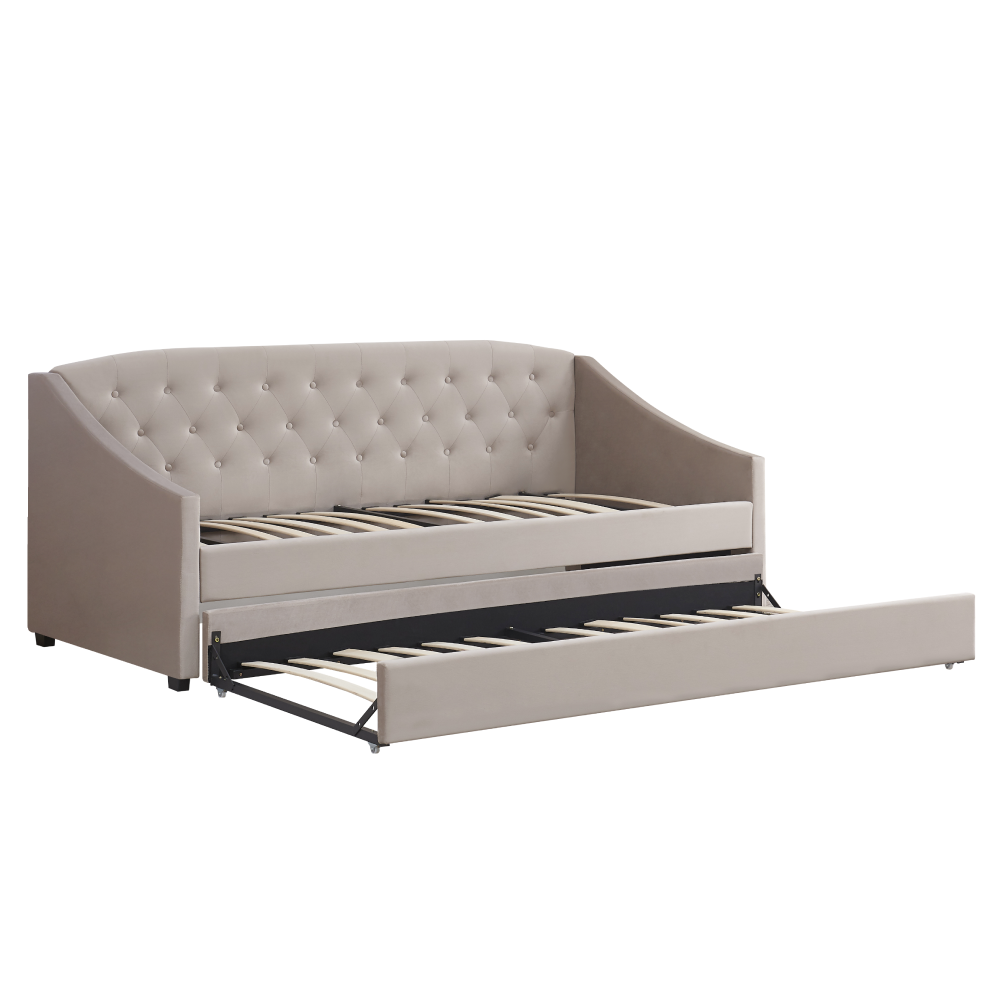 Kihúzható ágy, barnásszürke Taupe, ALODA Kihúzható ágy, barnásszürke Taupe, ALODA