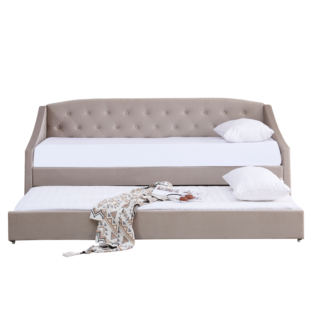 Kihúzható ágy, barnásszürke Taupe, ALODA Kihúzható ágy, barnásszürke Taupe, ALODA