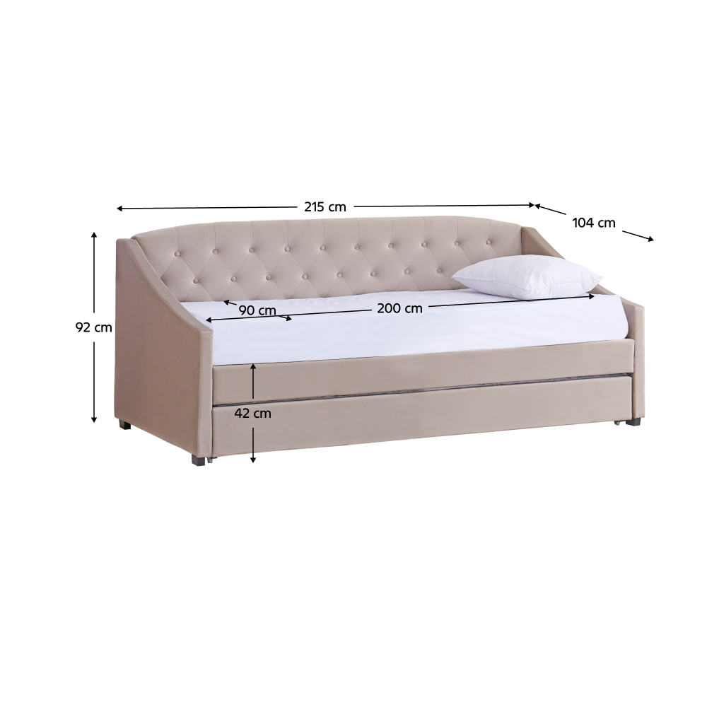 Kihúzható ágy, barnásszürke Taupe, ALODA Kihúzható ágy, barnásszürke Taupe, ALODA