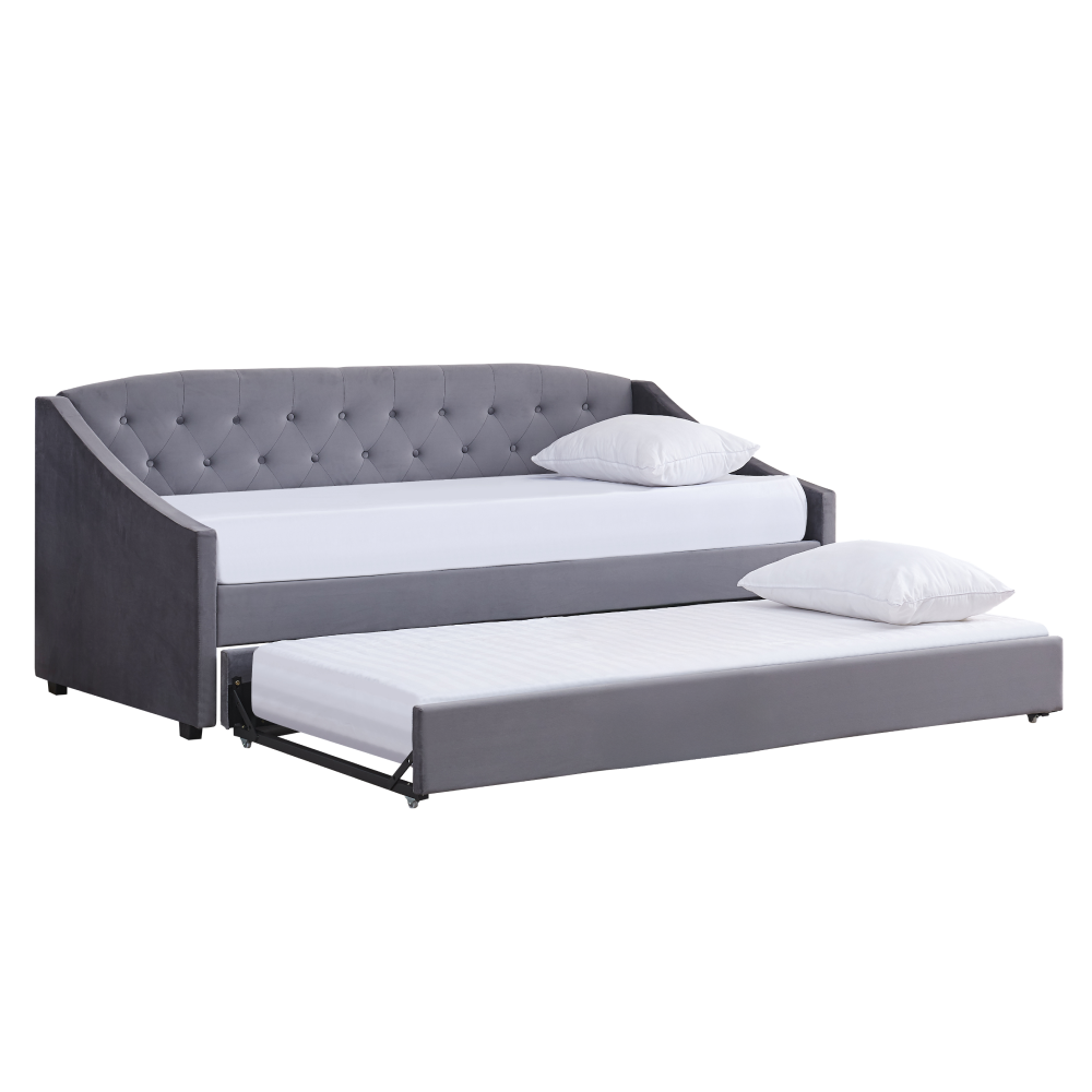 Kihúzható ágy, szürke, ALODA