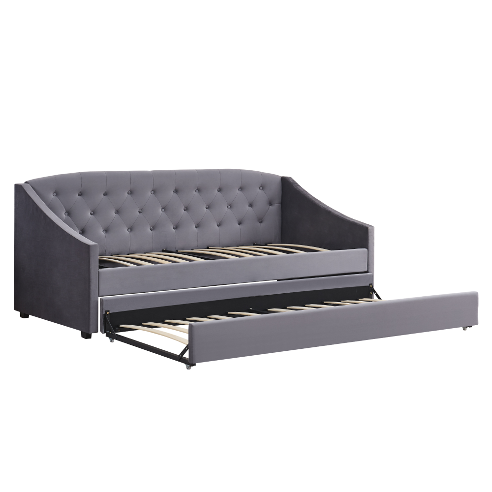 Kihúzható ágy, szürke, ALODA