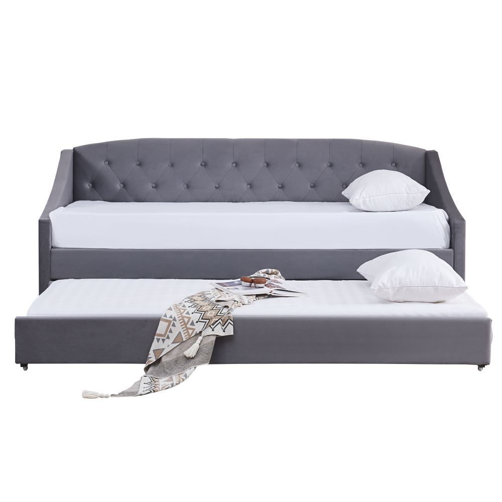 Kihúzható ágy, szürke, ALODA