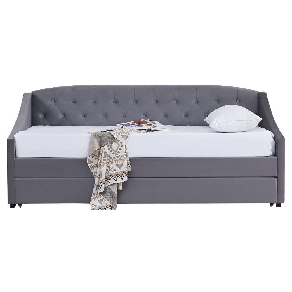 Kihúzható ágy, szürke, ALODA