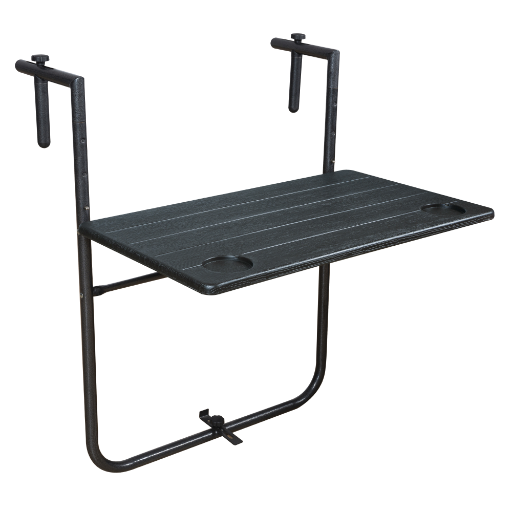 Összecsukható erkély asztal, fekete, UZOR