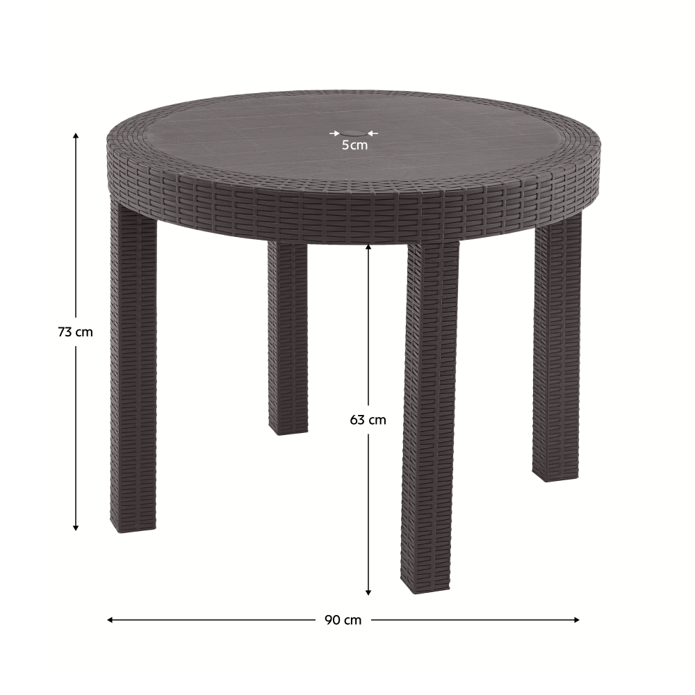 Kerti asztal, barna, ZAMA