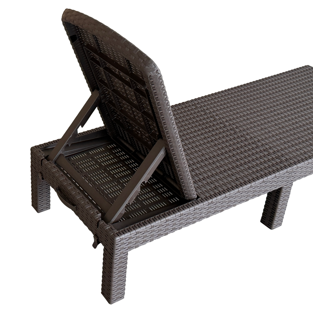 Kerti állítható nyugágy, barna, ZAMA