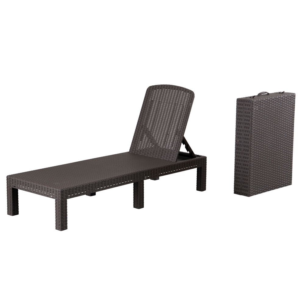 Kerti állítható nyugágy, barna, ZAMA