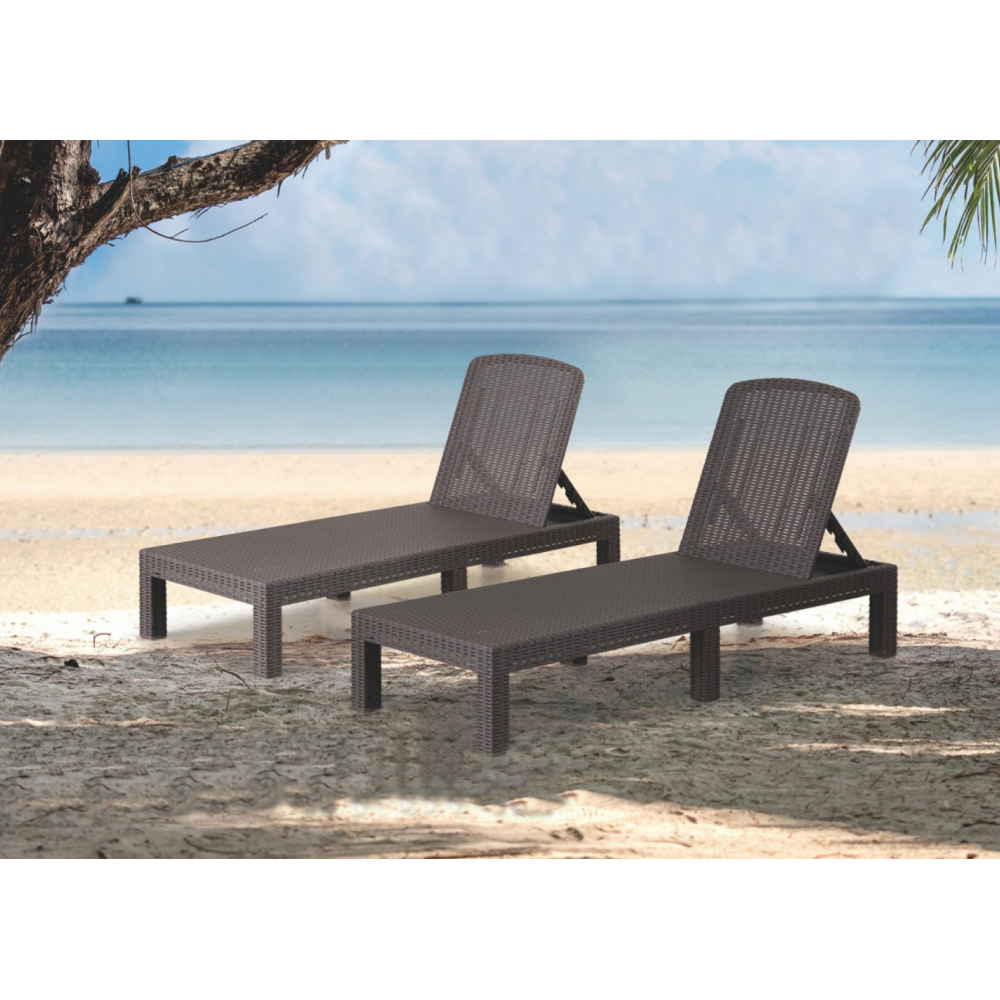 Kerti állítható nyugágy, barna, ZAMA