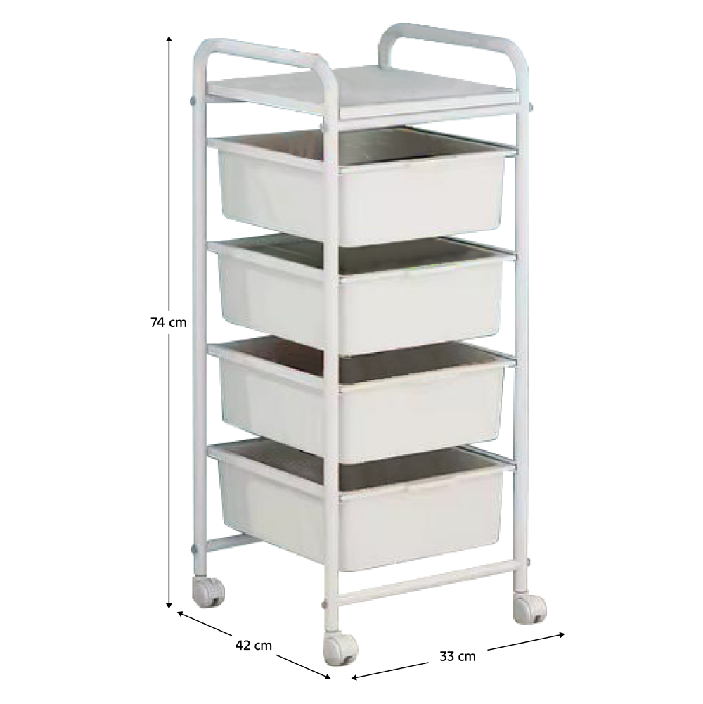Pojazdný regál, biela, SUFIK
