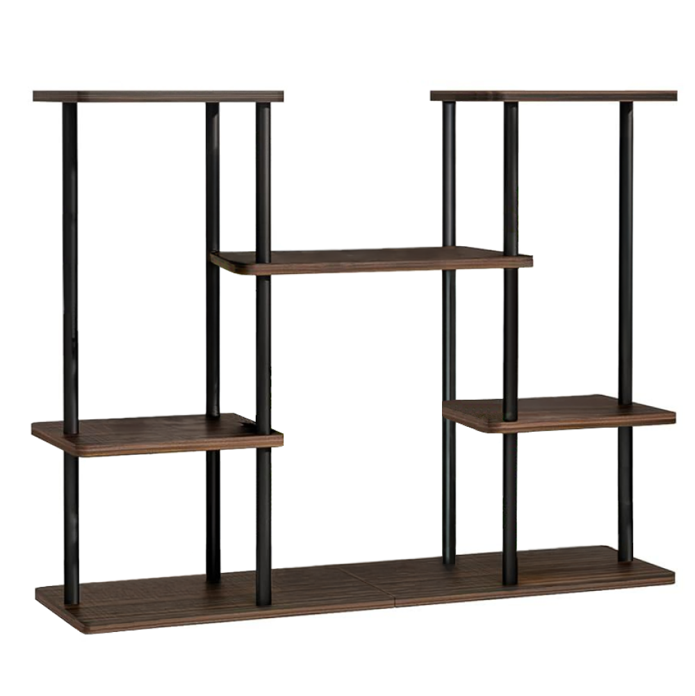 Fém virágtartó állvány, fekete/rusztikus fa, LEDER Fém virágtartó állvány, fekete/rusztikus fa, LEDER