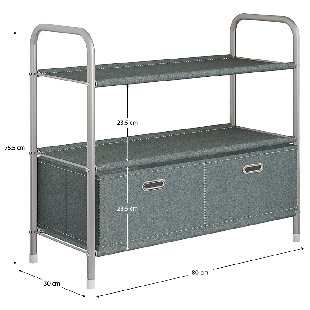 Polcállvány, szürke, METODA