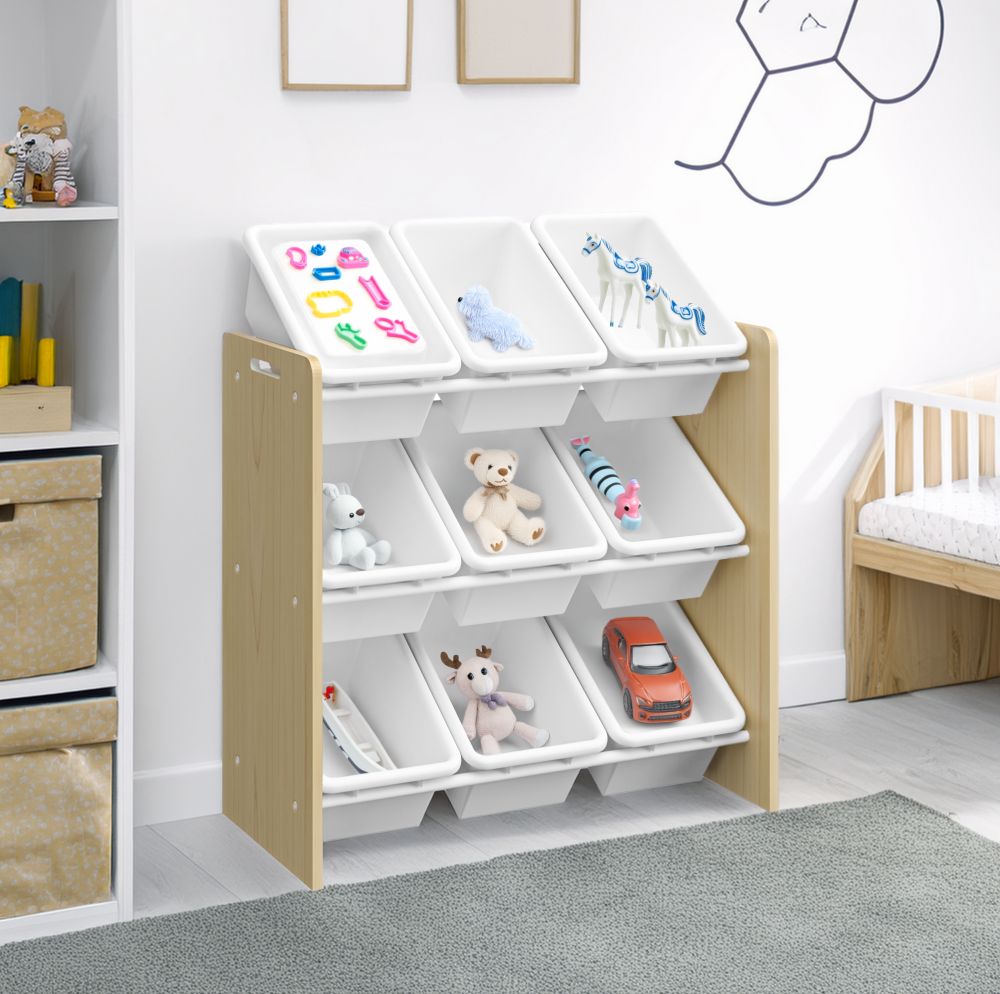 Rendszerező/játéktároló polc, természetes/fehér, BOIS Rendszerező/játéktároló polc, természetes/fehér, BOIS