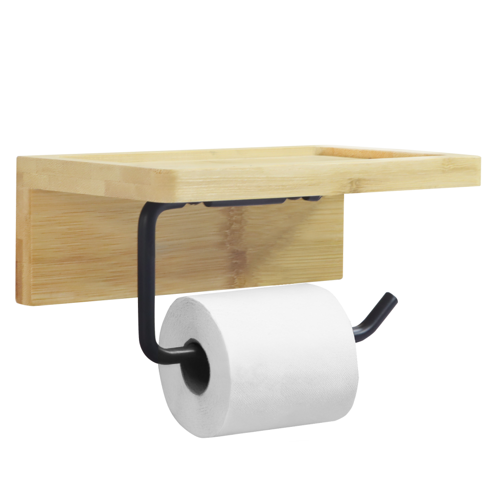 WC-papír tartó, barna/fekete, REKUSI