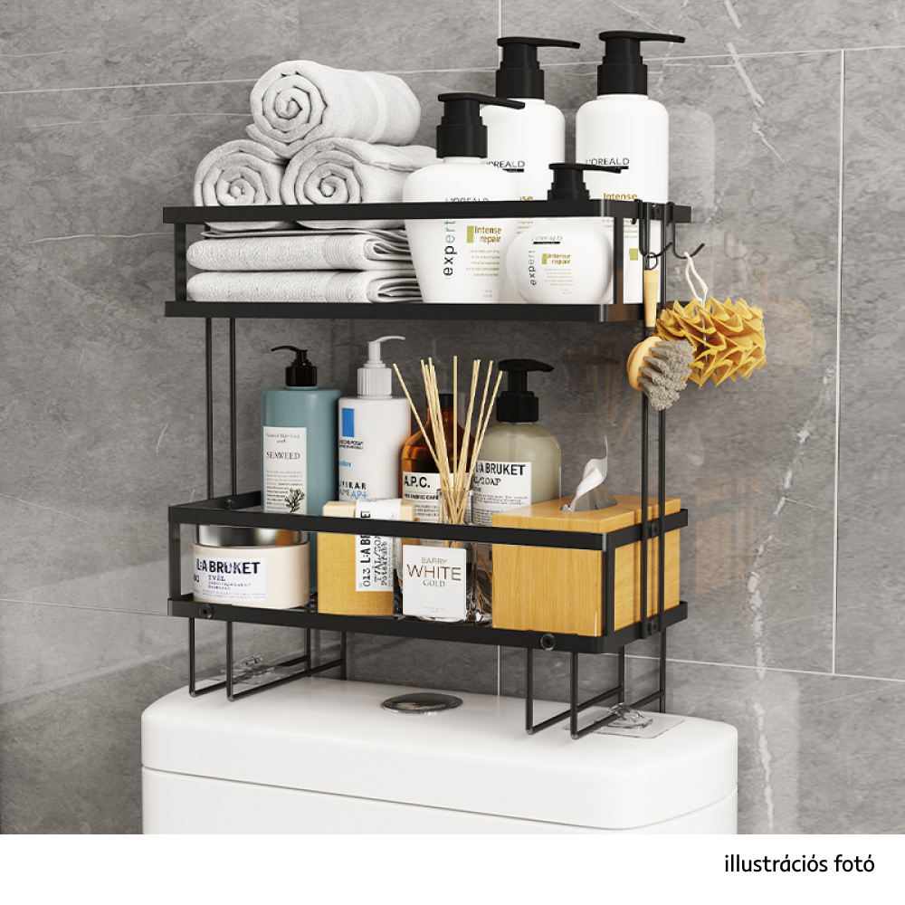 Fürdőszobai rendszerező, fekete, SABRINA Fürdőszobai rendszerező, fekete, SABRINA