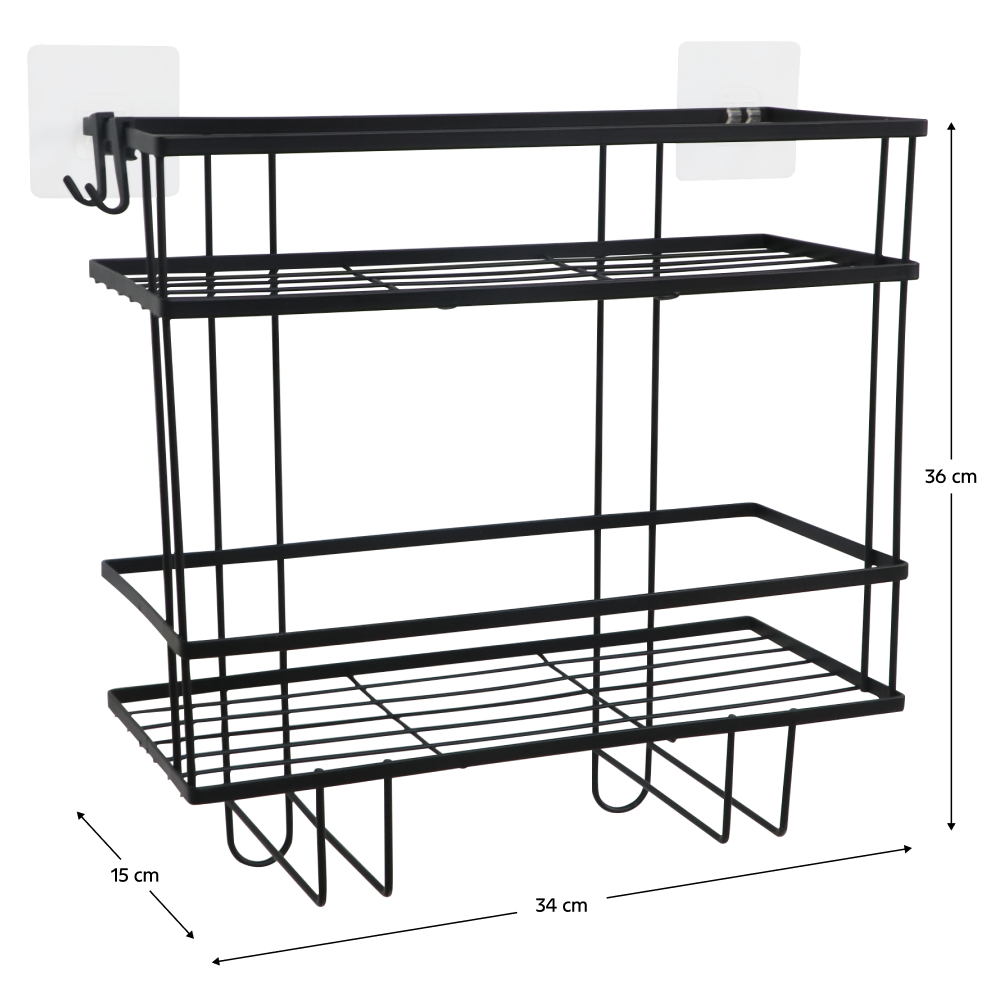 Fürdőszobai rendszerező, fekete, SABRINA Fürdőszobai rendszerező, fekete, SABRINA