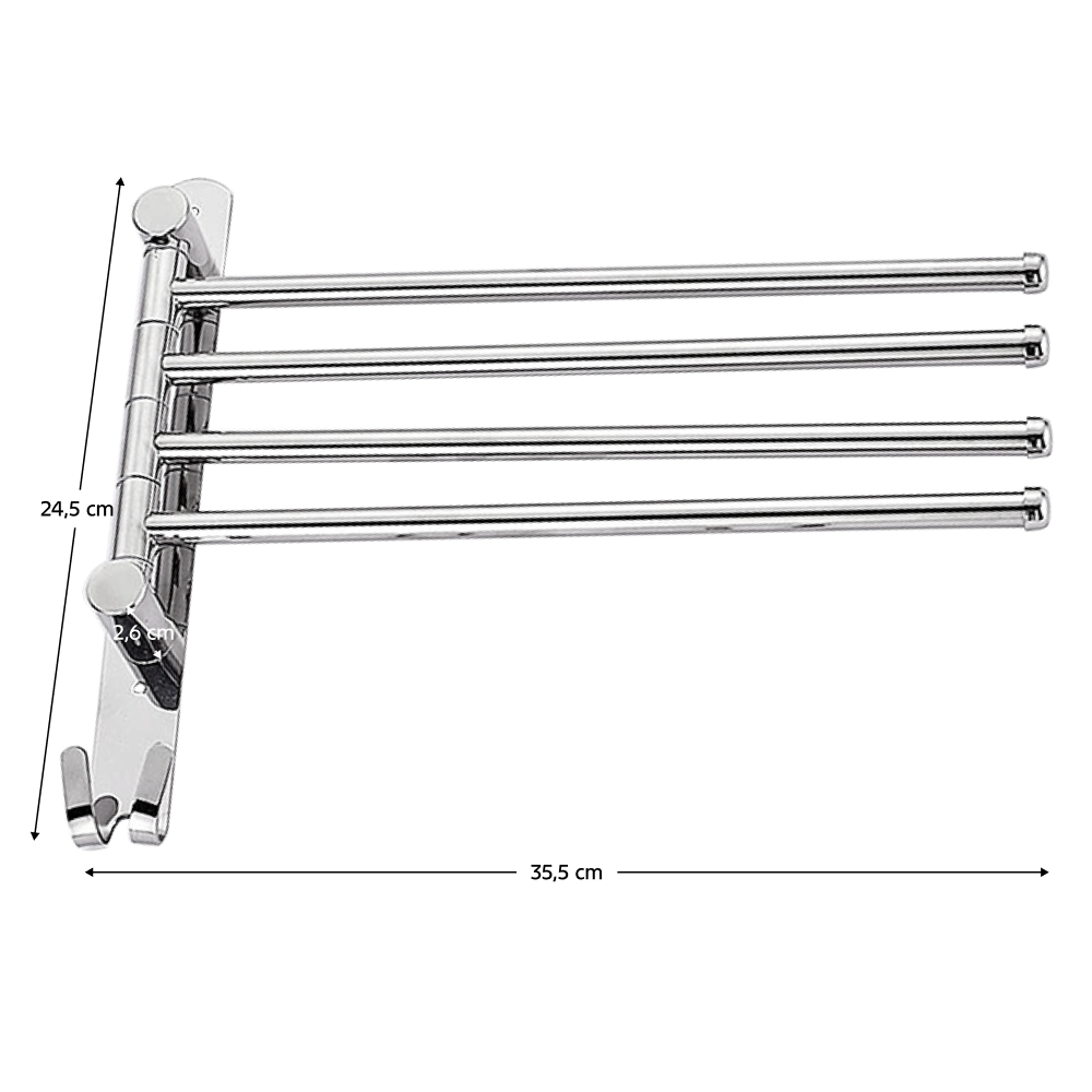 Törülközőtartó, ezüst, HOLDER