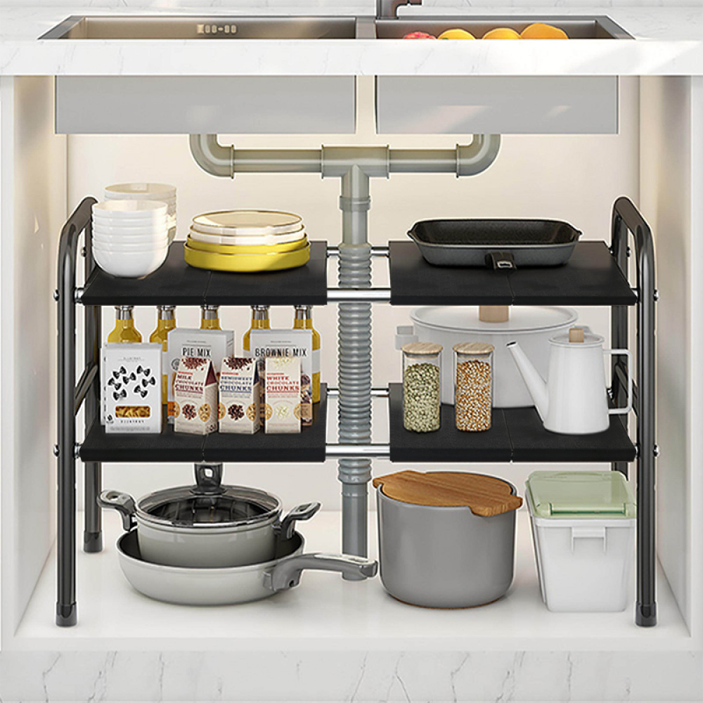 Állítható polcállvány, fekete, SOMER