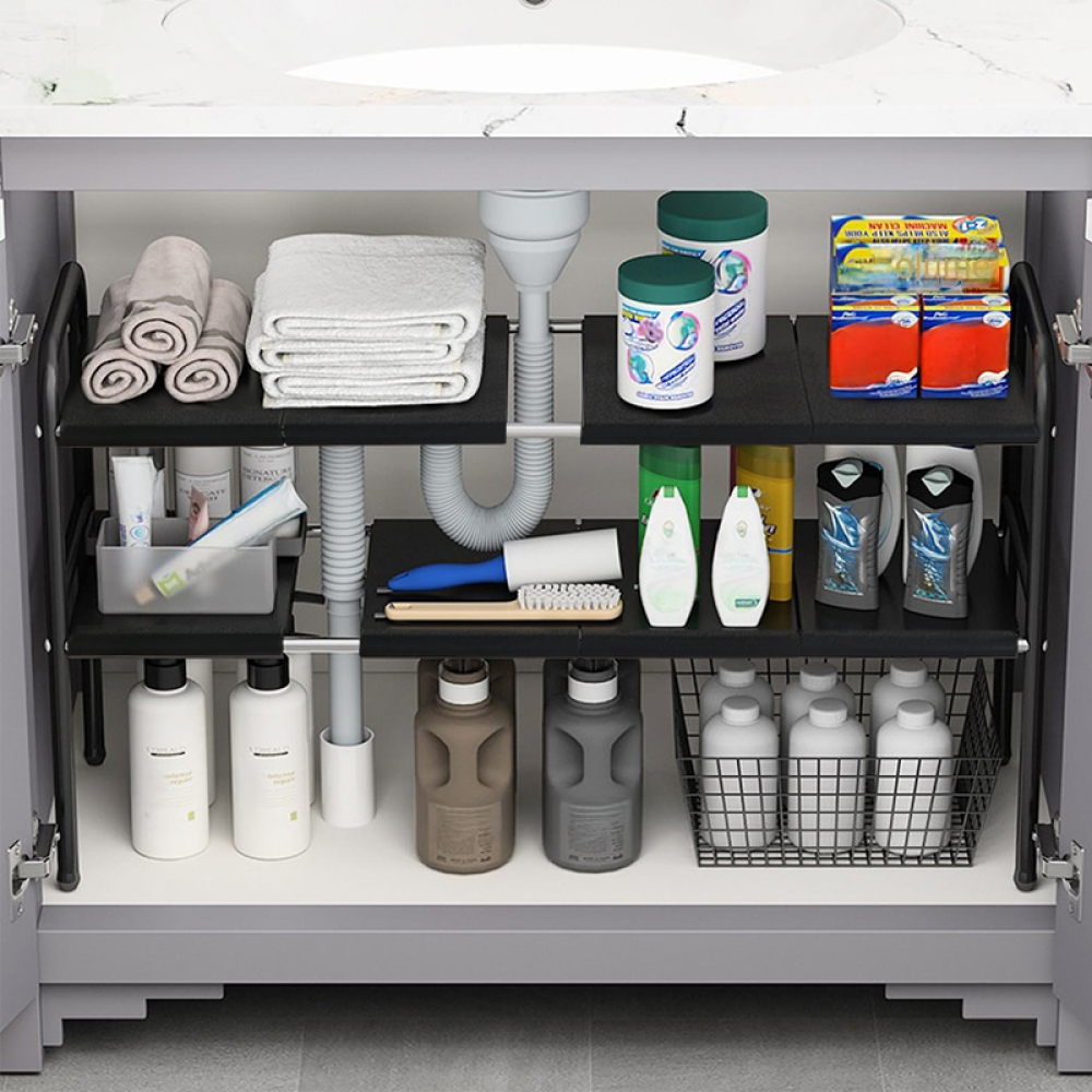 Állítható polcállvány, fekete, SOMER