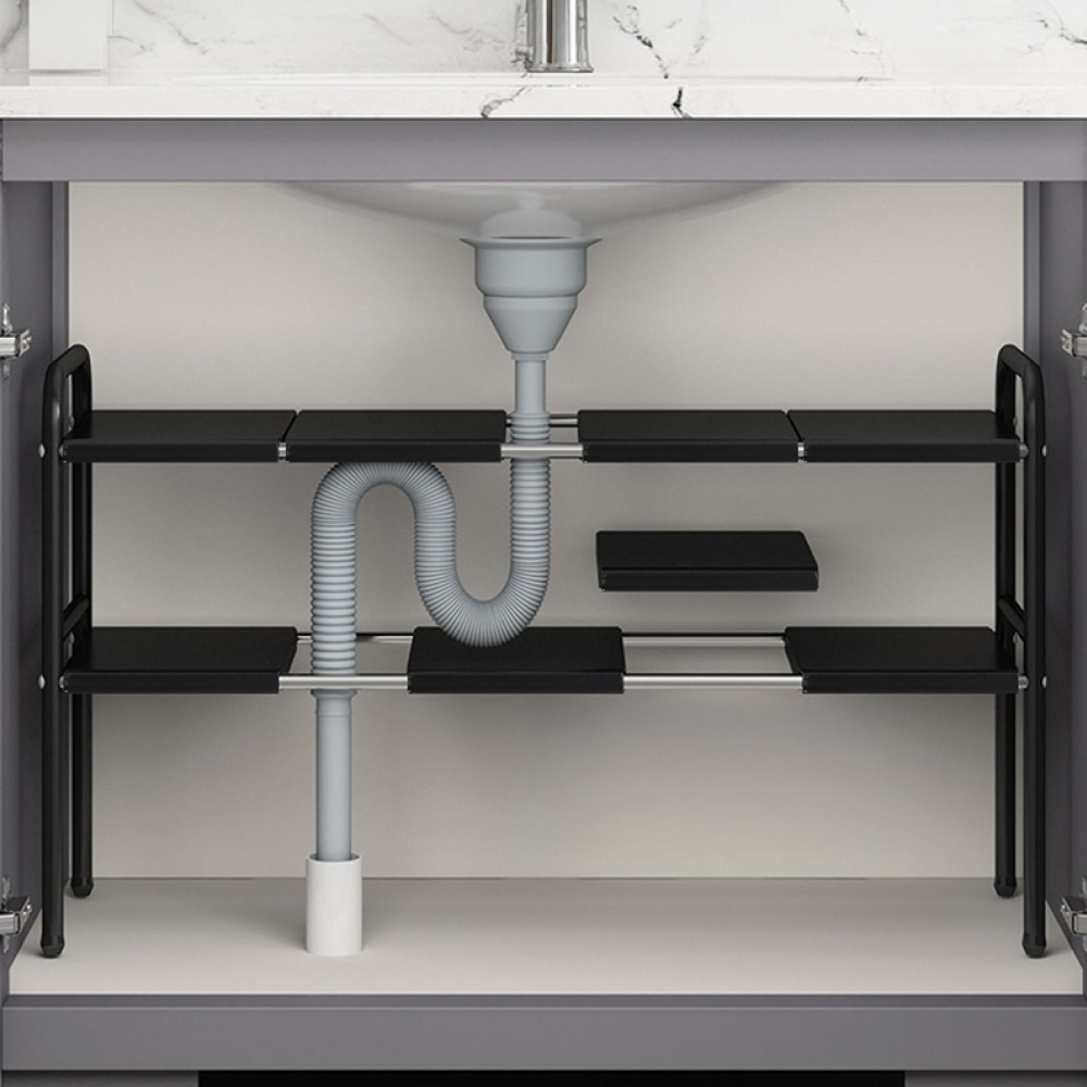 Állítható polcállvány, fekete, SOMER