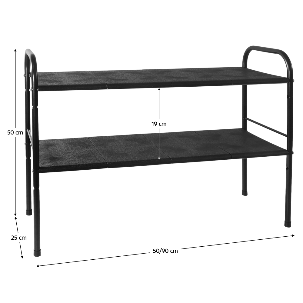 Állítható polcállvány, fekete, SOMER