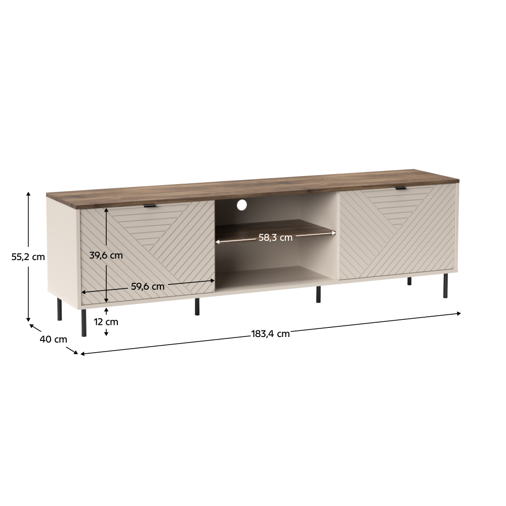 TV asztal, kasmír/castello tölgy, EYCO 2D/180