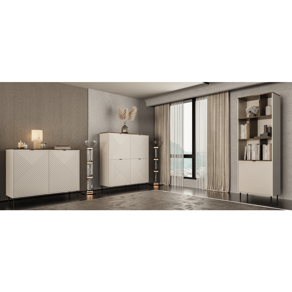 Regál, kašmír/dub castello, EYCO 4D