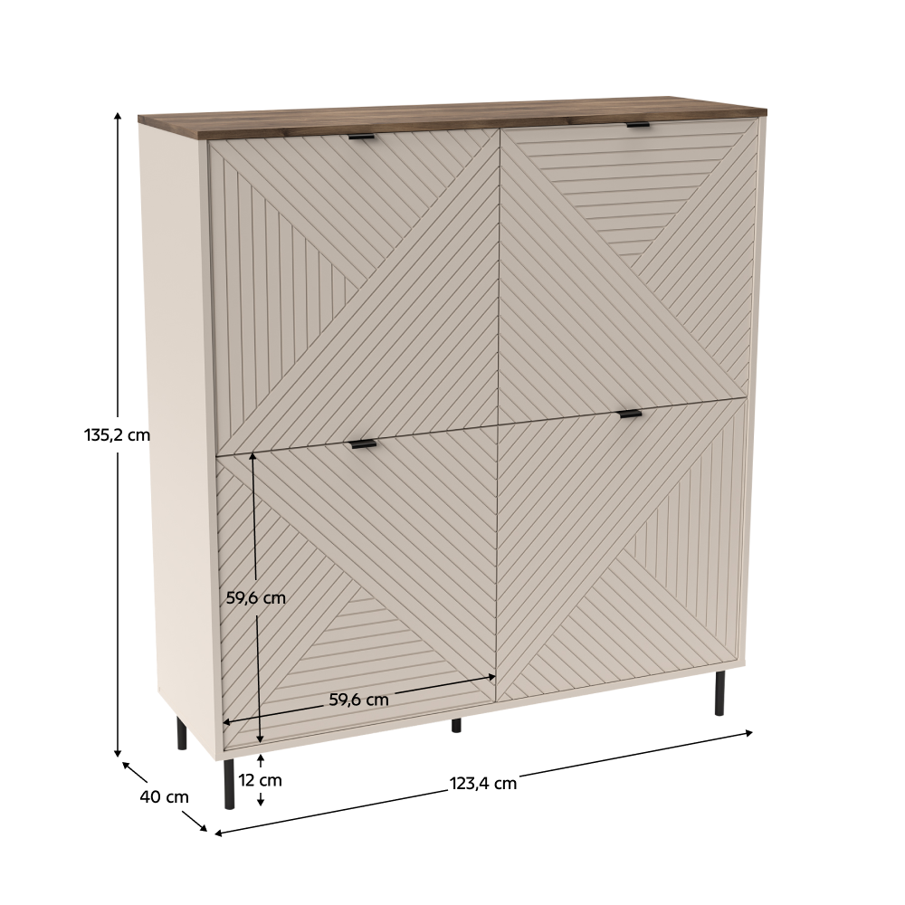 Regál, kašmír/dub castello, EYCO 4D