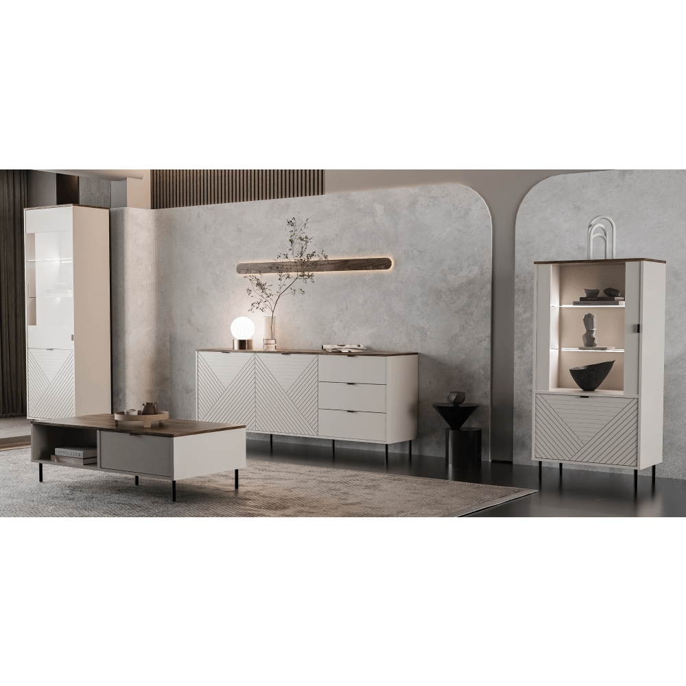 Konferenčný stolík, kašmír/dub castello, EYCO 2S/110