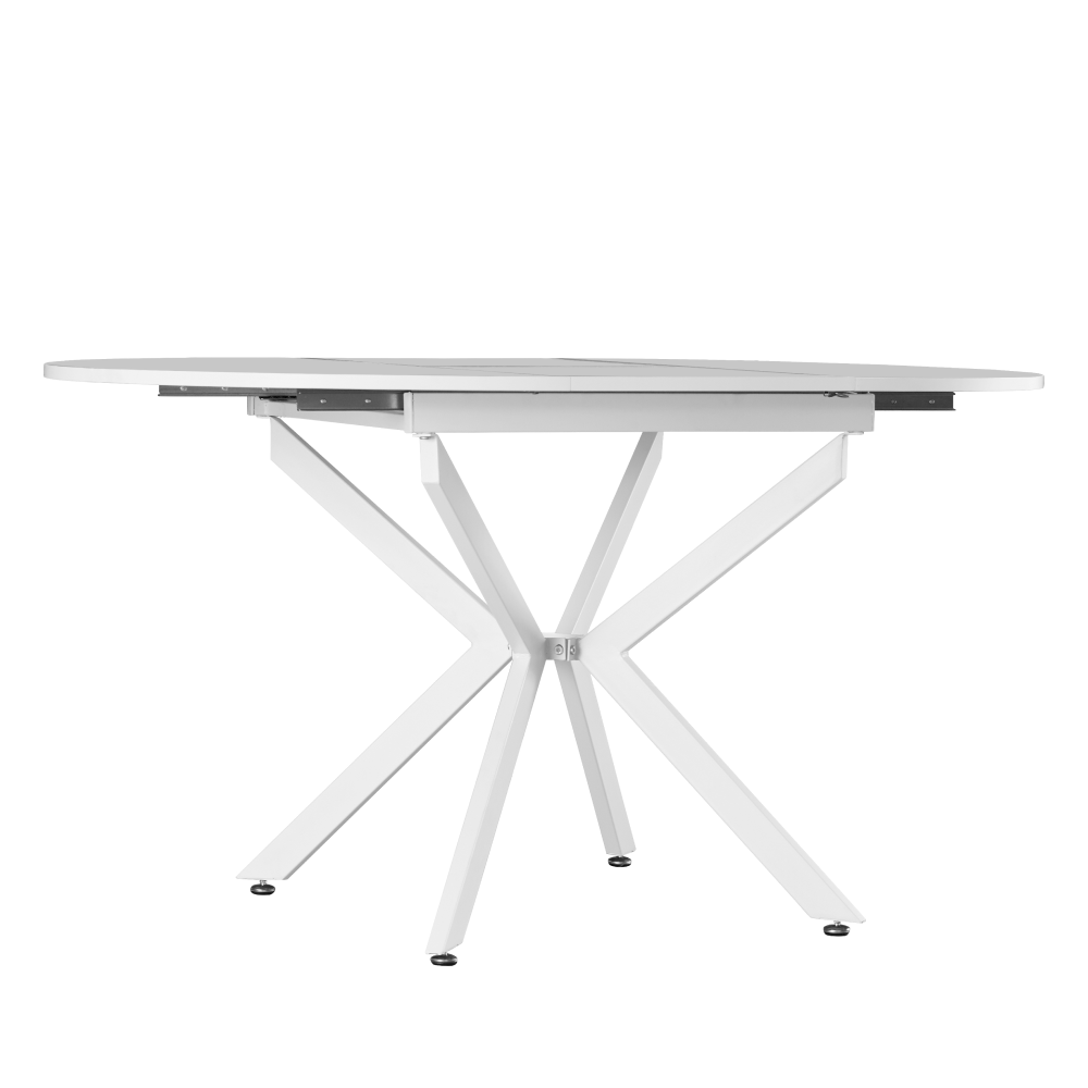 Kihúzható étkezőasztal, fehér, 100x100-140x75 cm, ABERO TYP 1 Kihúzható étkezőasztal, fehér, 100x100-140x75 cm, ABERO TYP 1